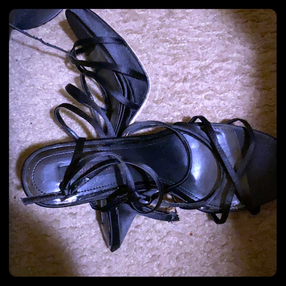 White House Black Market- Strappy Black Sandals